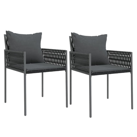 Vidaxl tuinstoelen 2 st met kussens 54x61x83 cm poly rattan zwart