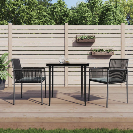 Vidaxl tuinstoelen 2 st met kussens 54x60,5x83,5 cm poly rattan zwart