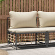 Vidaxl tuinmiddenbank met beige kussens poly rattan