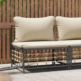 Vidaxl tuinmiddenbank met beige kussens poly rattan