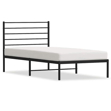 Vidaxl bedframe met hoofdbord metaal zwart 107x203 cm