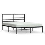 Vidaxl bedframe met hoofdbord metaal zwart 140x200 cm