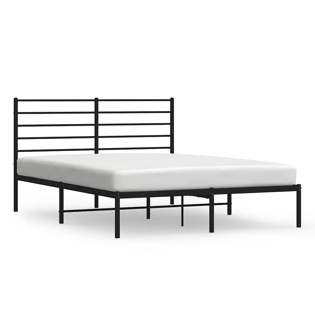 Vidaxl bedframe met hoofdbord metaal zwart 160x200 cm