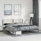Vidaxl bedframe met hoofdbord metaal zwart 183x213 cm