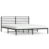 Vidaxl bedframe met hoofdbord metaal zwart 193x203 cm