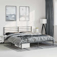 Vidaxl bedframe met hoofdbord metaal zwart 193x203 cm