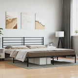 Vidaxl bedframe met hoofdbord metaal zwart 200x200 cm