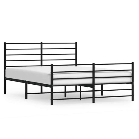 Vidaxl bedframe met voetbord zonder matras metaal zwart 160x200 cm