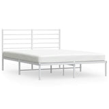 Vidaxl bedframe met hoofdbord metaal wit 120x190 cm