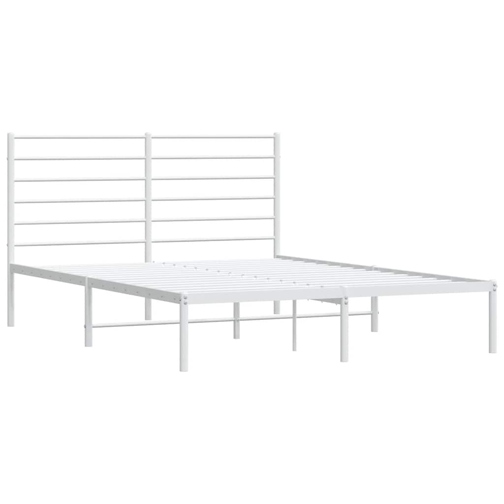 Vidaxl bedframe met hoofdbord metaal wit 120x190 cm