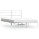 Vidaxl bedframe met hoofdbord metaal wit 140x190 cm