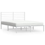 Vidaxl bedframe met hoofdbord metaal wit 140x200 cm