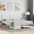 Vidaxl bedframe met hoofdbord metaal wit 140x200 cm