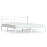 Vidaxl bedframe met hoofdbord metaal wit 183x213 cm