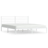 Vidaxl bedframe met hoofdbord metaal wit 193x203 cm