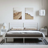 Vidaxl bedframe met hoofdbord metaal wit 193x203 cm