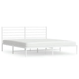 Vidaxl bedframe met hoofdbord metaal wit 200x200 cm
