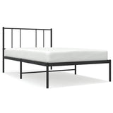 Vidaxl bedframe met hoofdbord metaal zwart 100x190 cm