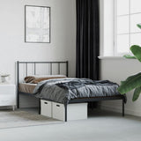 Vidaxl bedframe met hoofdbord metaal zwart 107x203 cm