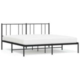 Vidaxl bedframe met hoofdbord metaal zwart 193x203 cm