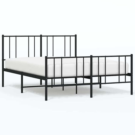 Vidaxl bedframe met hoofd- en voeteneinde metaal zwart 150x200 cm