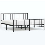 Vidaxl bedframe met hoofd- en voeteneinde metaal zwart 183x213 cm