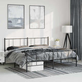 Vidaxl bedframe met hoofd- en voeteneinde metaal zwart 183x213 cm