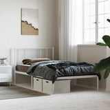 Vidaxl bedframe met hoofdbord metaal wit 80x200 cm