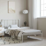Vidaxl bedframe met hoofdbord metaal wit 100x200 cm