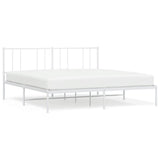 Vidaxl bedframe met hoofdbord metaal wit 180x200 cm