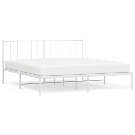 Vidaxl bedframe met hoofdbord metaal wit 183x213 cm