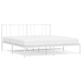 Vidaxl bedframe met hoofdbord metaal wit 193x203 cm