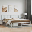 Vidaxl bedframe met hoofdbord metaal wit 200x200 cm
