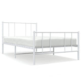 Vidaxl bedframe met hoofd- en voeteneinde metaal wit 100x190 cm