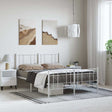 Vidaxl bedframe met hoofd- en voeteneinde metaal wit 150x200 cm