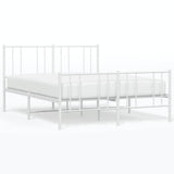 Vidaxl bedframe met hoofd- en voeteneinde metaal wit 160x200 cm