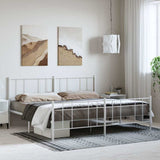 Vidaxl bedframe met hoofd- en voeteneinde metaal wit 183x213 cm