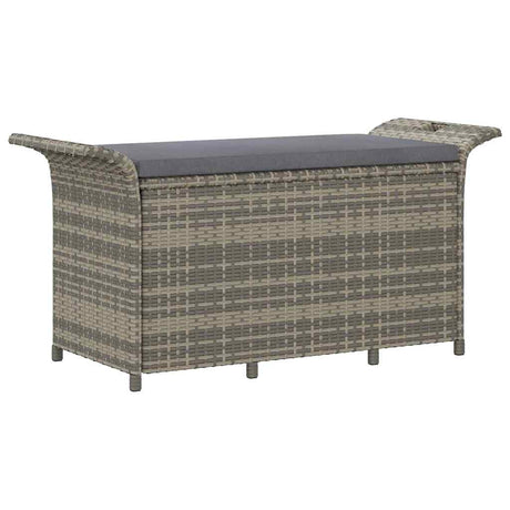 Vidaxl tuinbank met kussen 116x46x57 cm poly rattan grijs