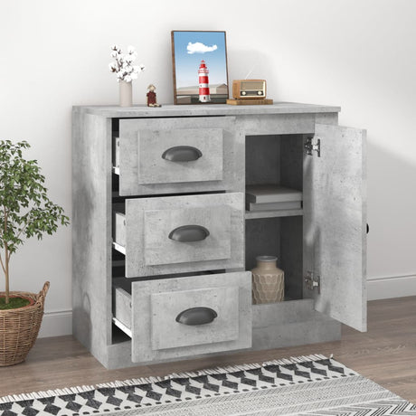 Vidaxl dressoir 70x35,5x67,5 cm bewerkt hout betongrijs