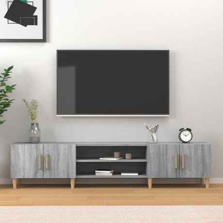 Vidaxl tv-meubel 180x31,5x40 cm bewerkt hout grijs sonoma eikenkleurig