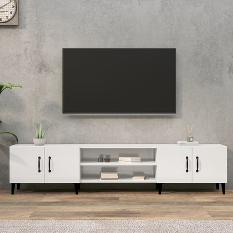Vidaxl tv-meubel 180x31,5x40 cm bewerkt hout hoogglans wit
