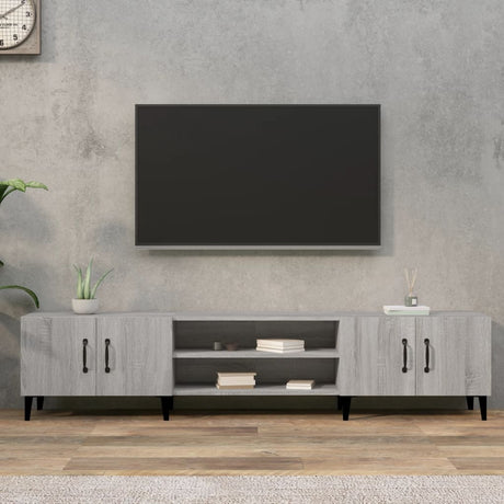 Vidaxl tv-meubel 180x31,5x40 cm bewerkt hout grijs sonoma eikenkleurig