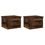 Vidaxl nachtkastjes 2 st wandgemonteerd 41,5x36x28 cm gerookt eiken
