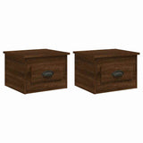 Vidaxl nachtkastjes 2 st wandgemonteerd 41,5x36x28 cm bruin eikenkleur