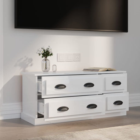 Vidaxl tv-meubel 100x35,5x45 cm bewerkt hout hoogglans wit