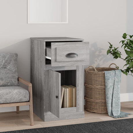 Vidaxl bijzetkast met lade 40x50x75 cm bewerkt hout grijs sonoma eiken