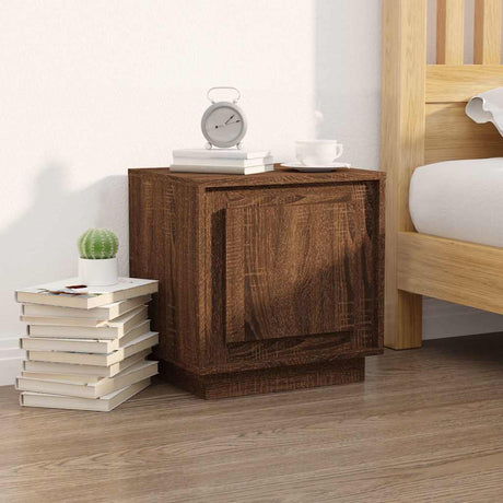 Vidaxl nachtkastje 44x35x45 cm bewerkt hout bruin eikenkleur