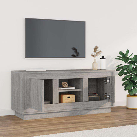 Vidaxl tv-meubel 102x35x45 cm bewerkt hout grijs sonoma eikenkleurig
