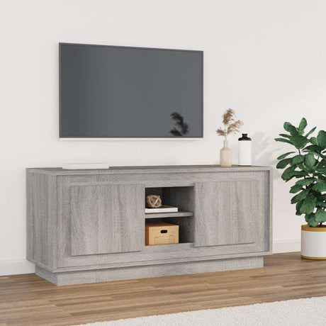 Vidaxl tv-meubel 102x35x45 cm bewerkt hout grijs sonoma eikenkleurig