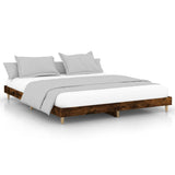 Vidaxl bedframe zonder matras 200x200 cm spaanplaat gerookt eiken